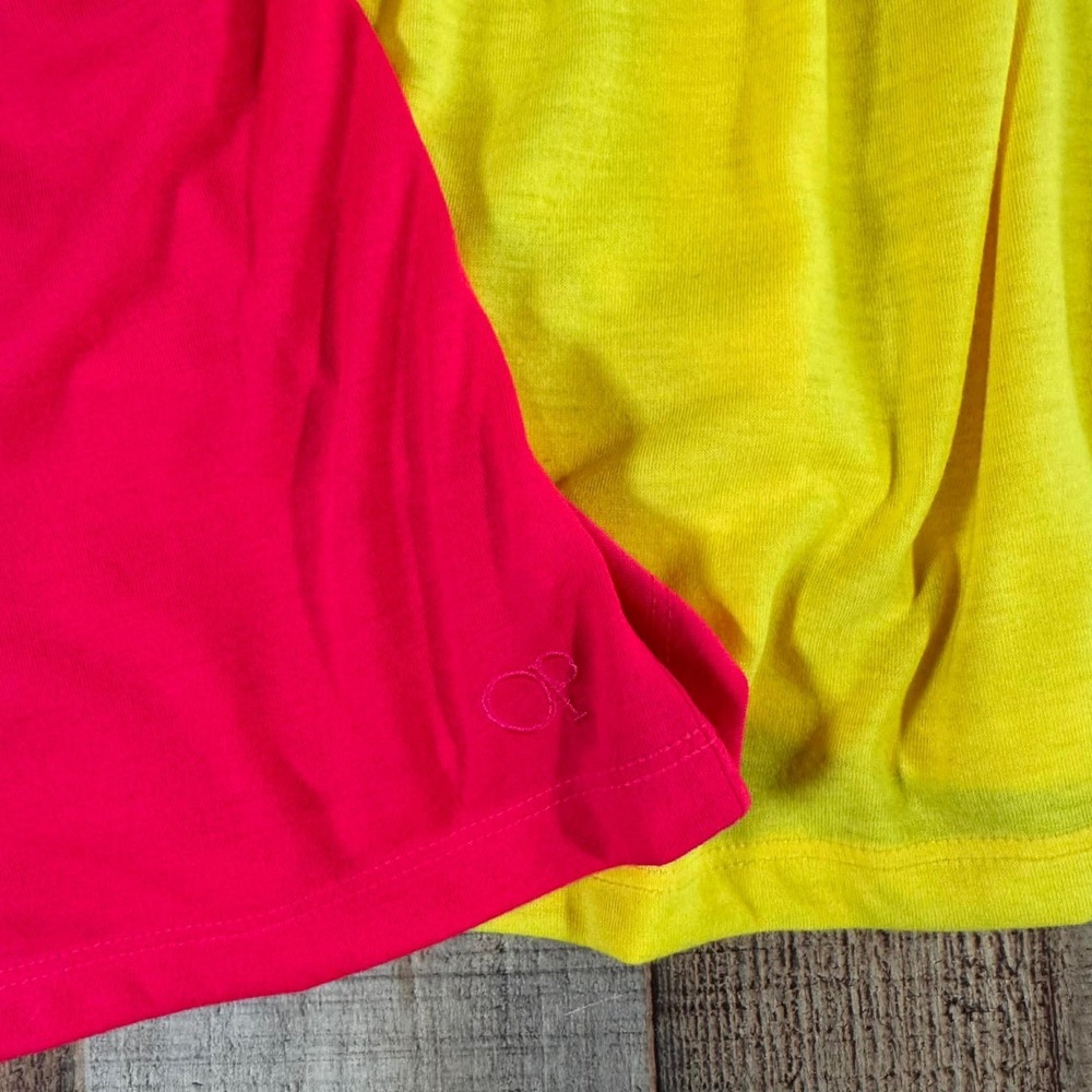 OP Ocean Pacific Ruffle Strapless Coverup Lot 2 Pink Yellow Small Beach New Neon - Picture 2 of 4